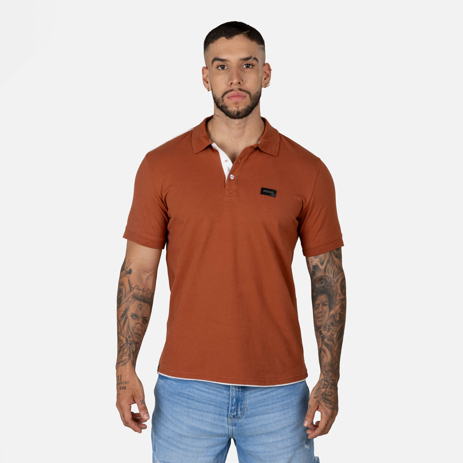 Polo Manga Corta Color Ginger Bread Para Hombre