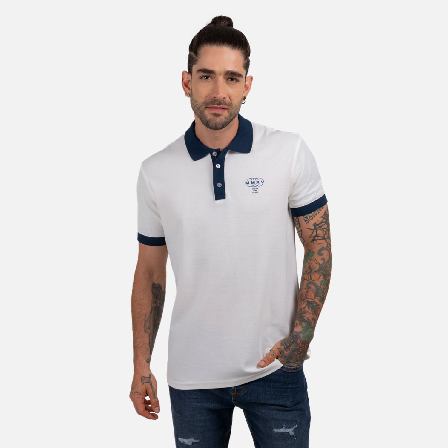 Polo Manga Corta Color Ivory Para Hombre