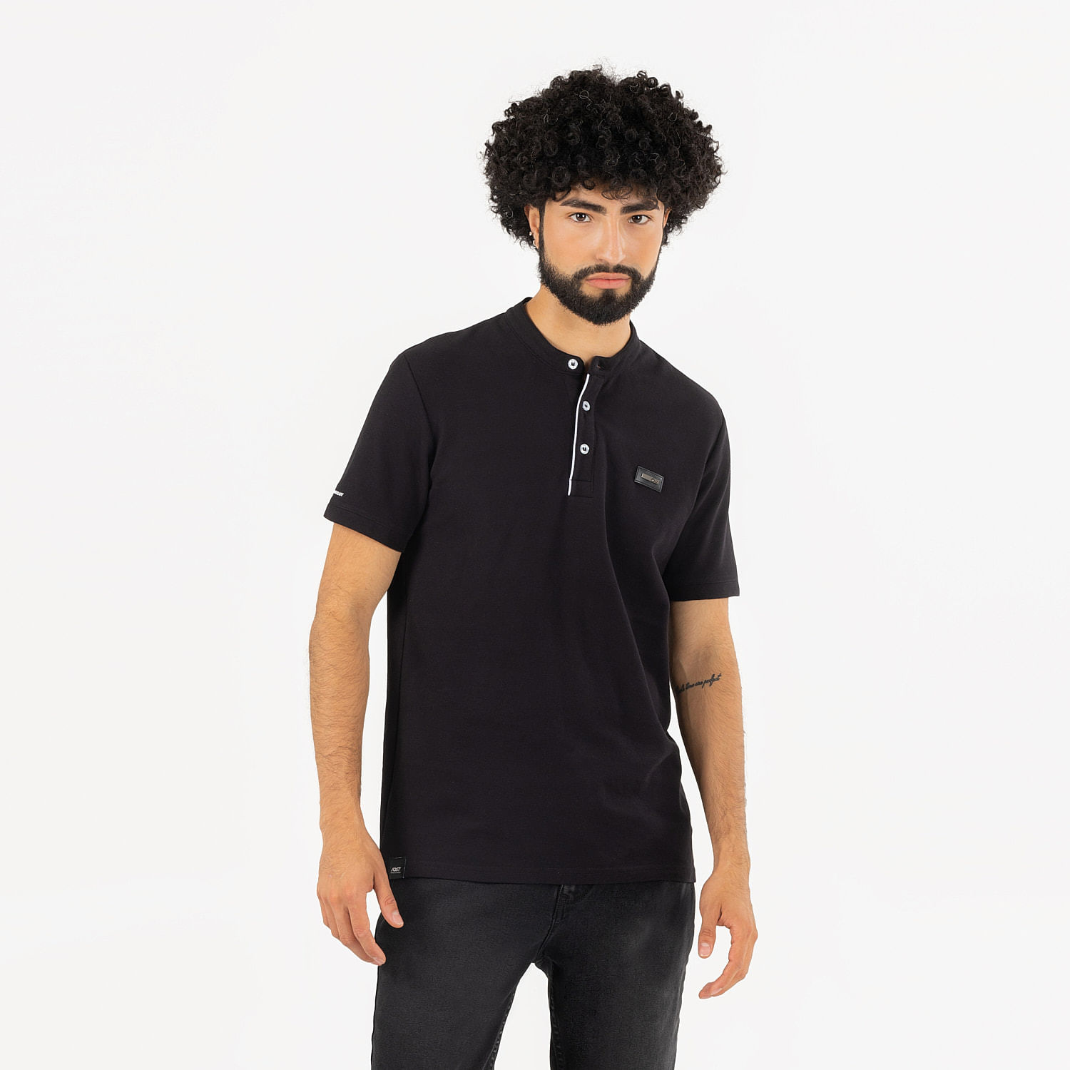 Polo Manga Corta Color Negro Para Hombre