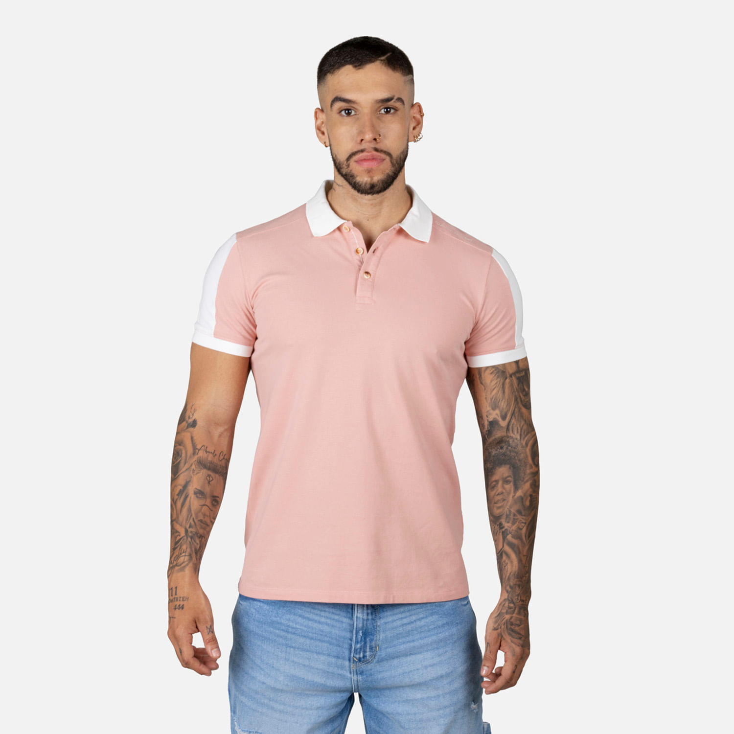 Polo Manga Corta Color Rosado Empolvado Para Hombre