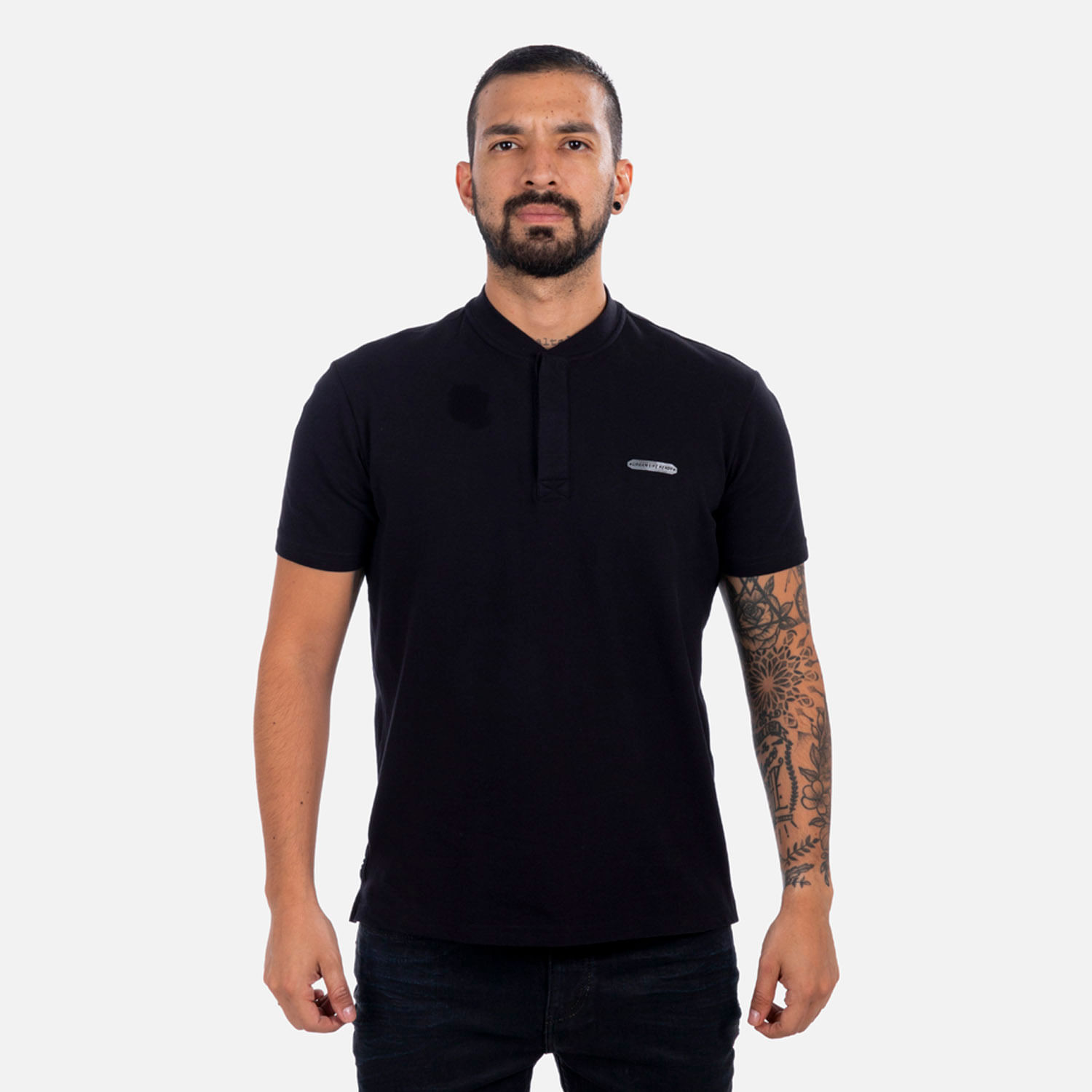 Polo Manga Corta Color Negro Para Hombre