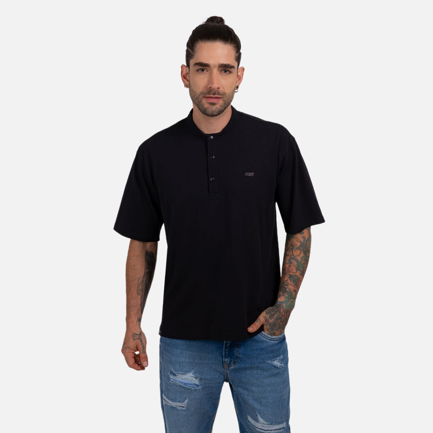 Polo Manga Corta Color Negro Para Hombre