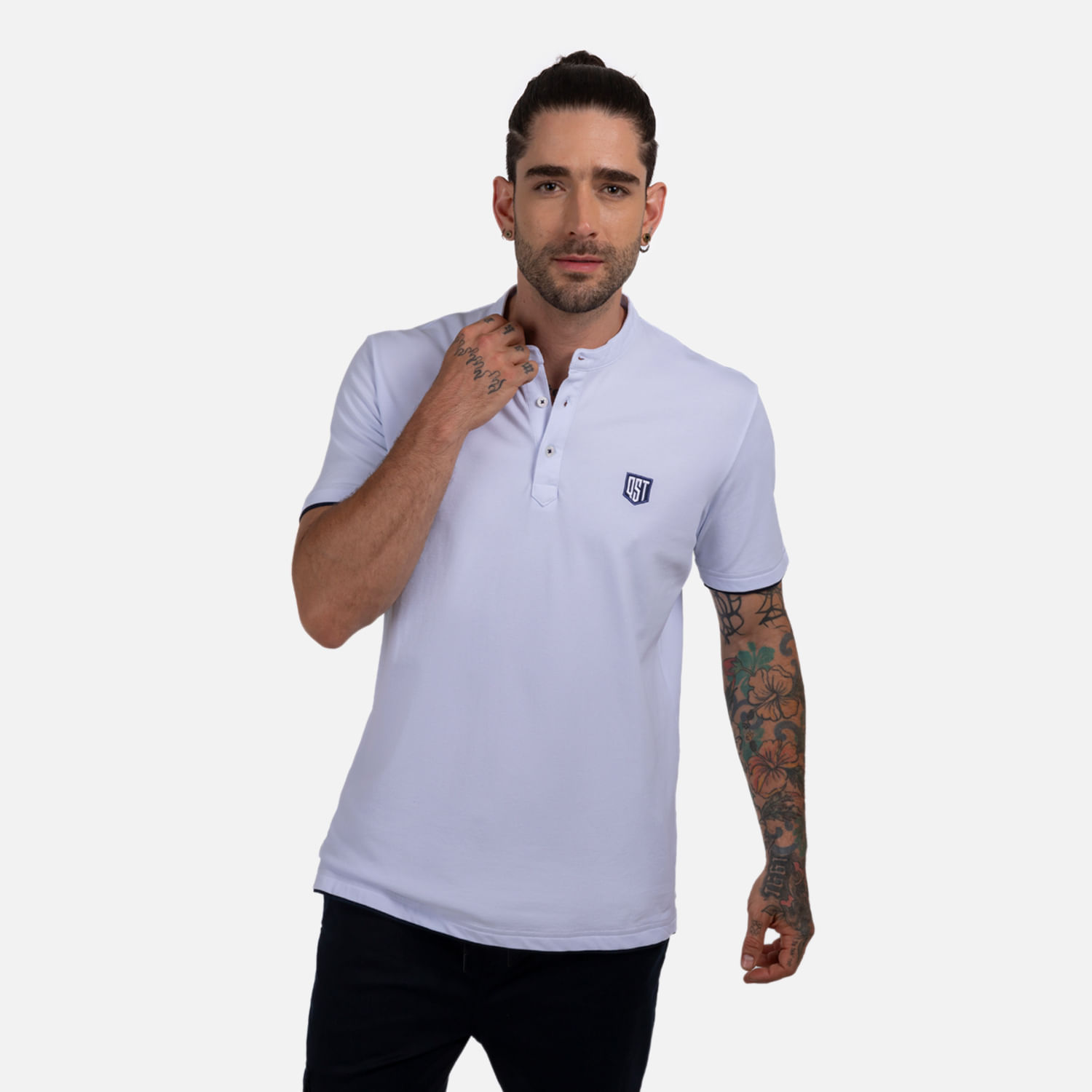 Polo Manga Corta Color Blanco Para Hombre