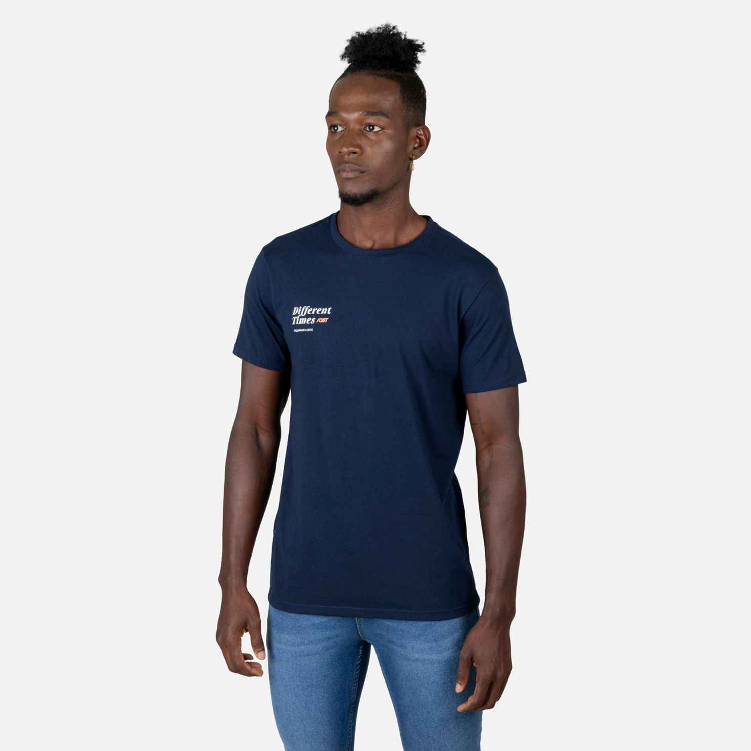 Camiseta Estampado Localizado Color Azul Oscuro Para Hombre
