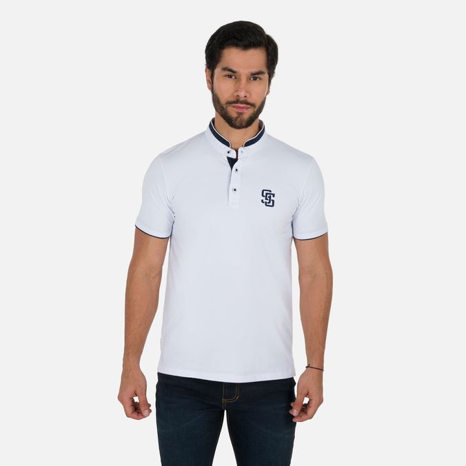 Polo Manga Corta Color Blanco Para Hombre