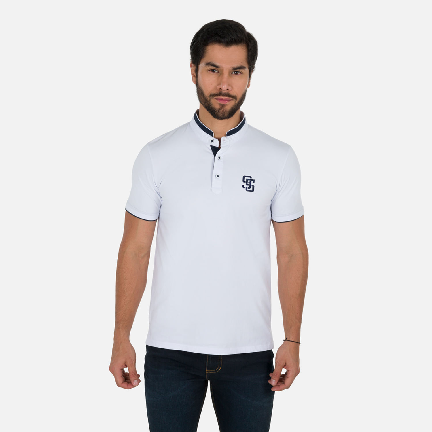 Polo Manga Corta Color Blanco Para Hombre