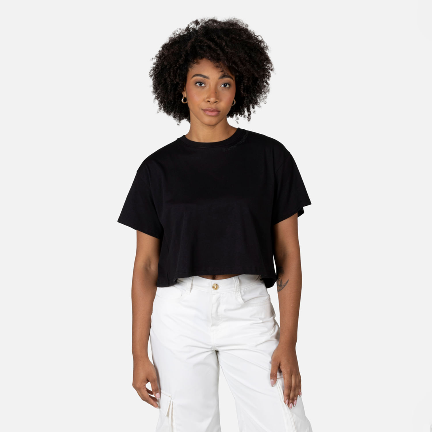 Camiseta Oversize Color Negro Para Mujer