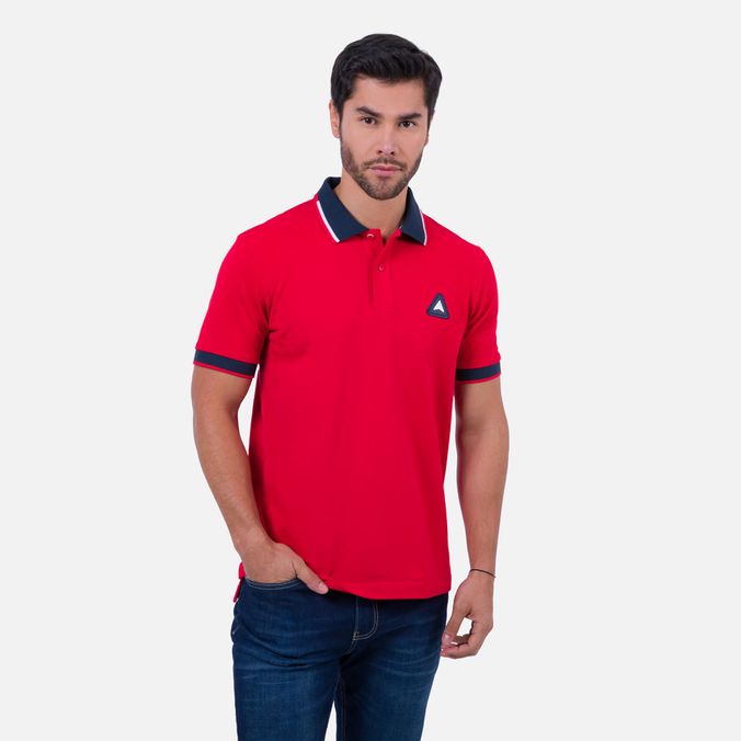 Polo Manga Corta Color Rojo Para Hombre