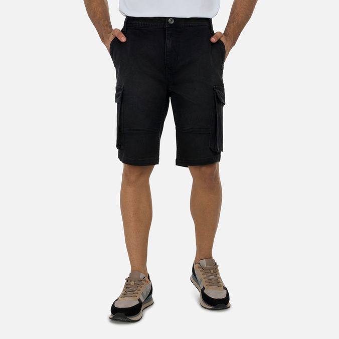 Bermuda Cargo Color Negro Para Hombre