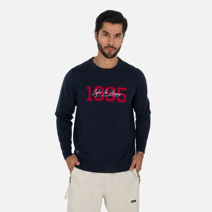 Sweater Cerrado Color Azul Oscuro Para Hombre