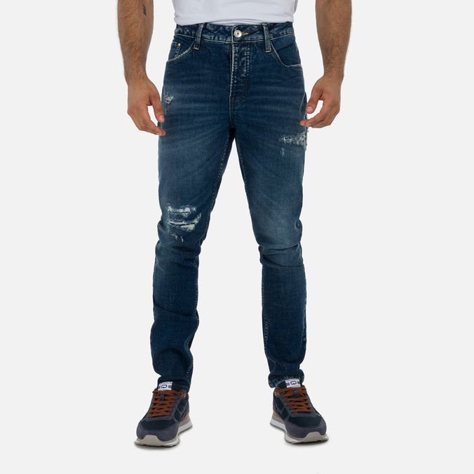 Jean Skinny Color Azul Medio Para Hombre