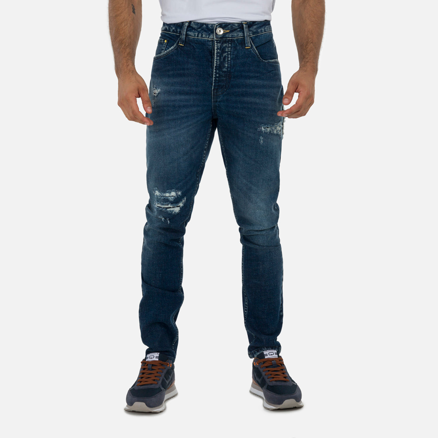 Jean Skinny Color Azul Medio Para Hombre