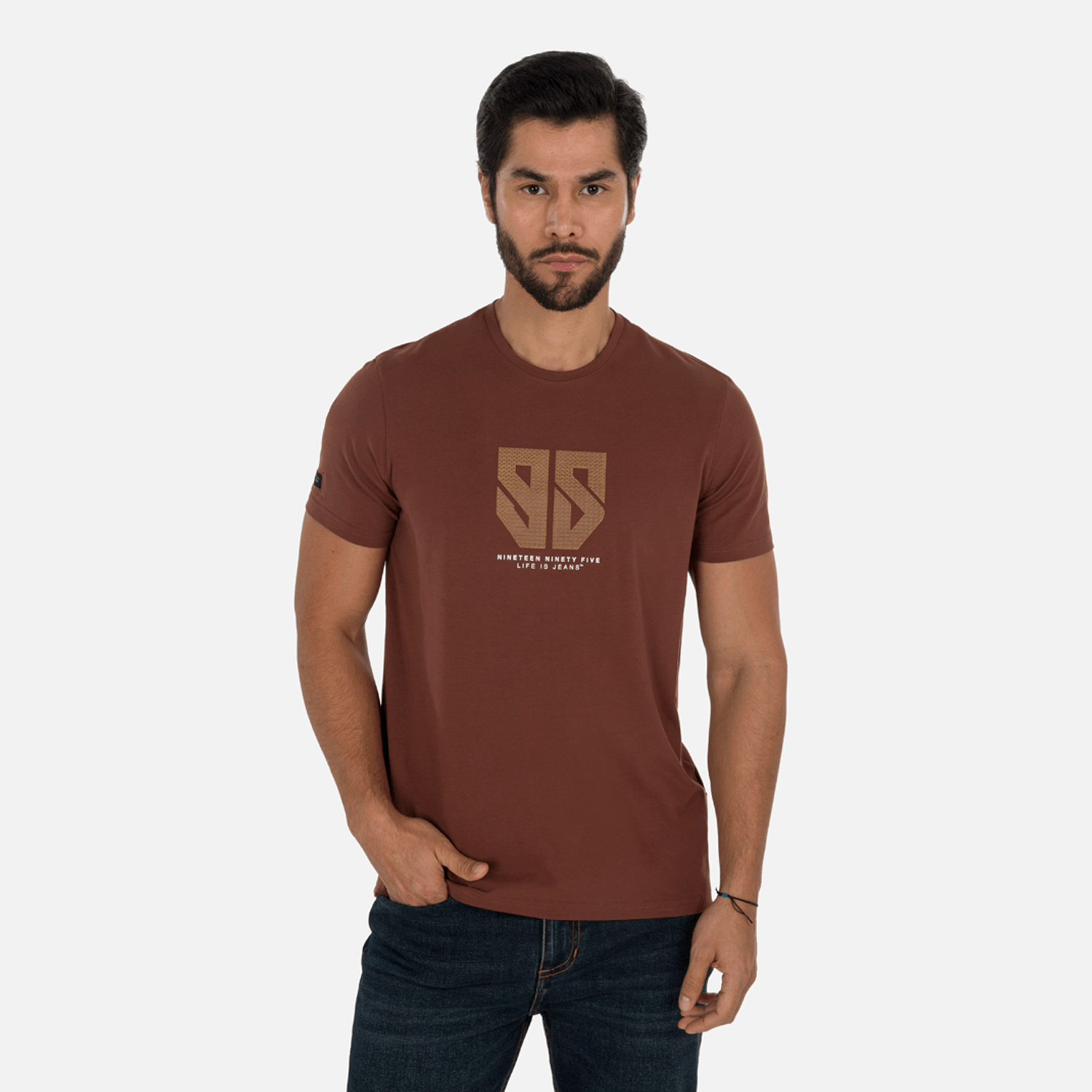 Camiseta Premium Manga Corta Color Brunette Para Hombre
