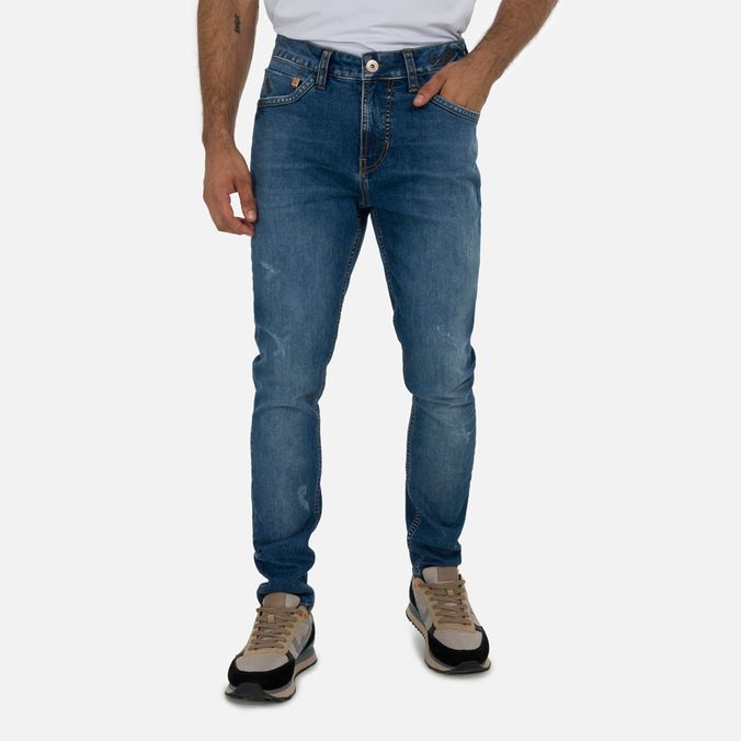 Jean Skinny Color Azul Claro Para Hombre