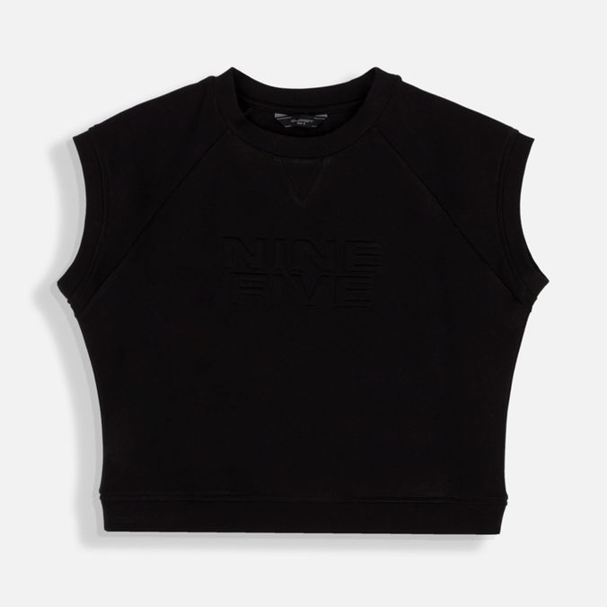 Camiseta Manga Sisa Color Negro Para Mujer