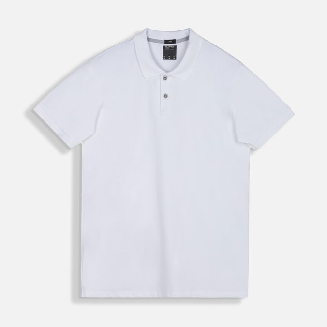 Polo Manga Corta Color Blanco Blanco Para Hombre