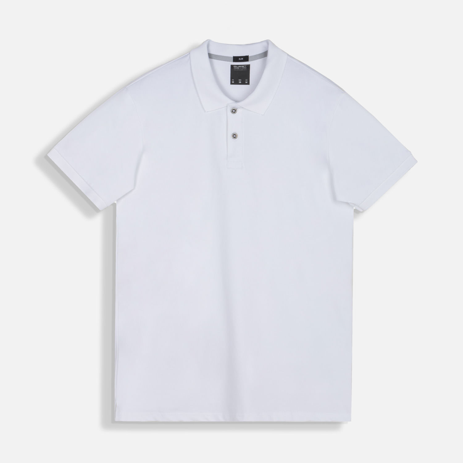 Polo Manga Corta Color Blanco Blanco Para Hombre