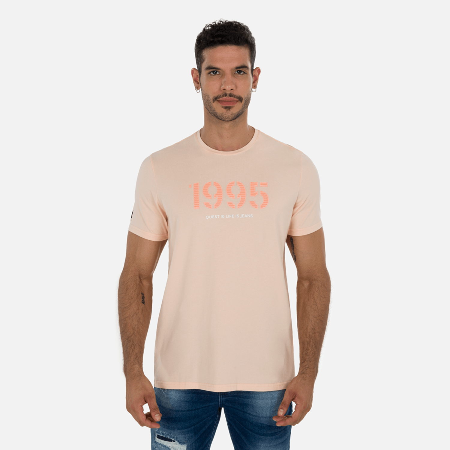Camiseta Premium Manga Corta Color Peach Parfait Para Hombre