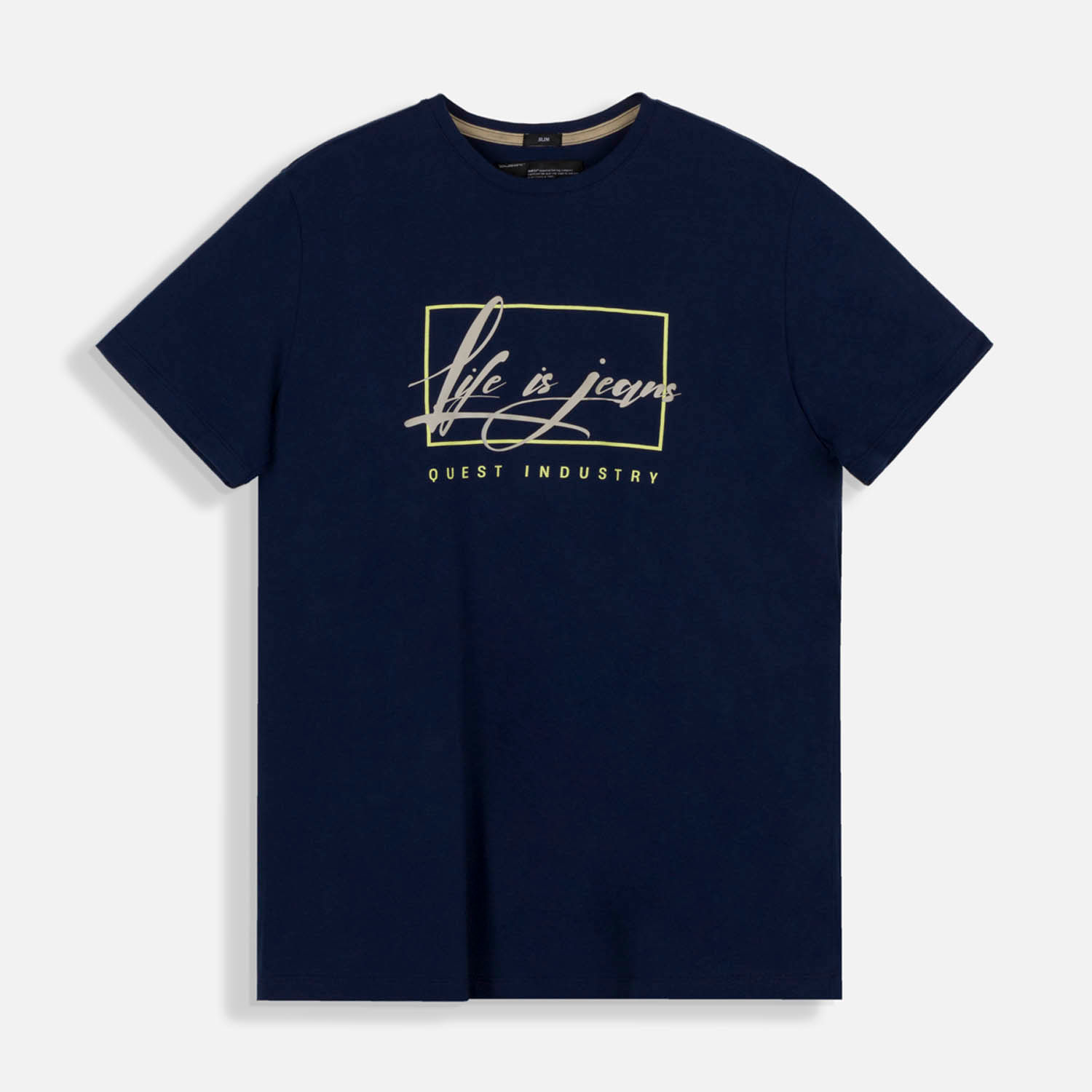 Camiseta Estampado Localizado Color Azul Oscuro Para Hombre