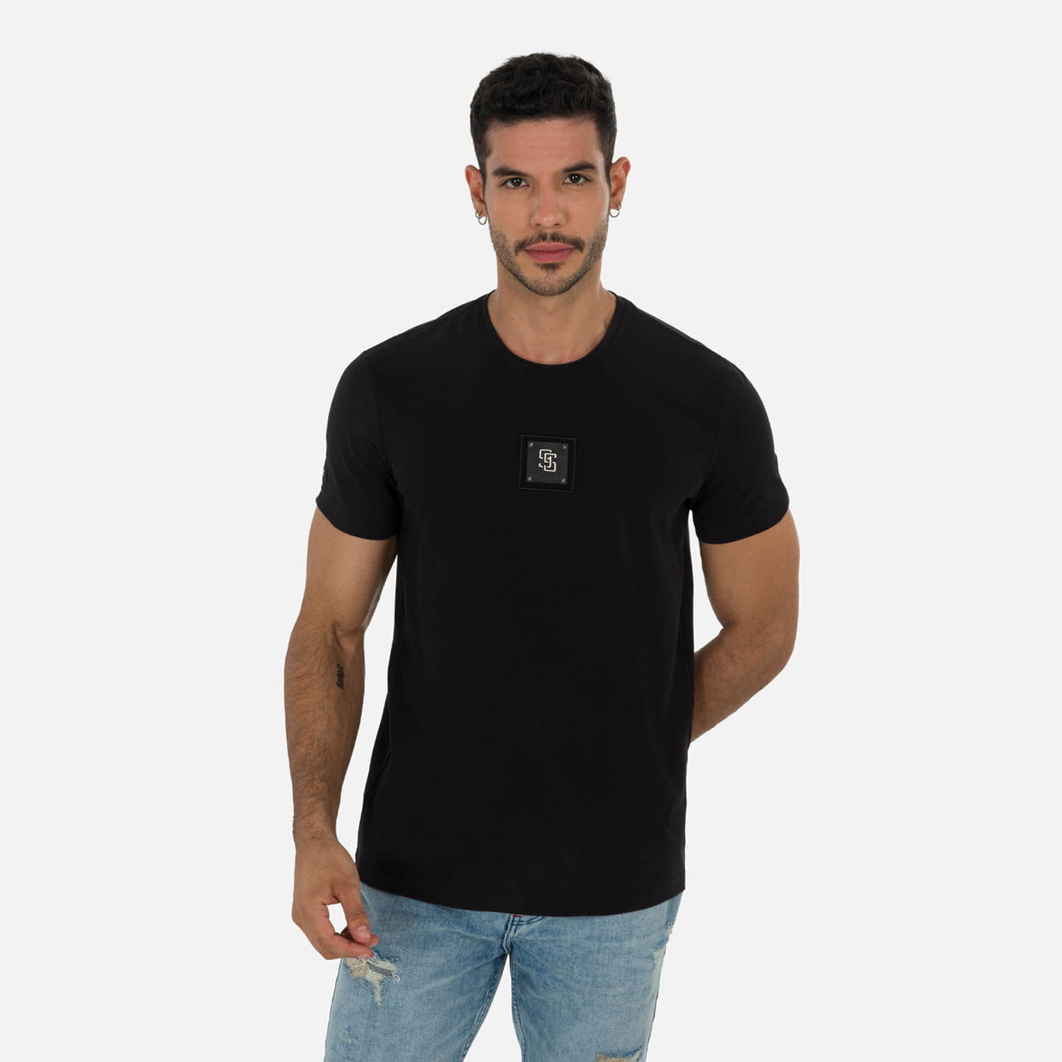 Camiseta Premium Manga Corta Color Negro Para Hombre