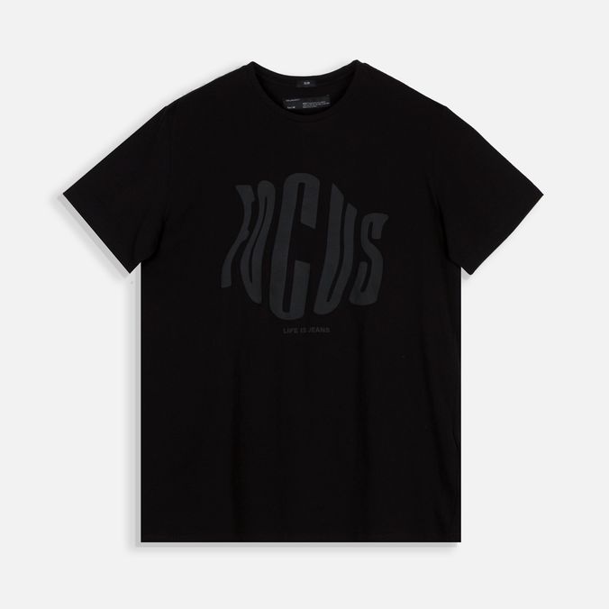 Camiseta Estampado Localizado Color Negro Para Hombre