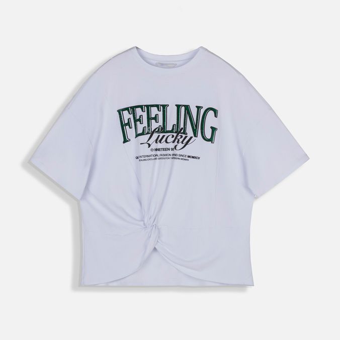 Camiseta Manga Corta Color Blanco Para Mujer