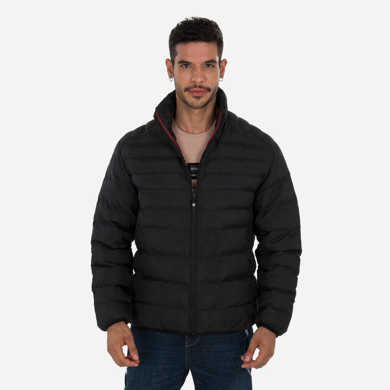 Chaqueta Acolchada Color Negro Para Hombre