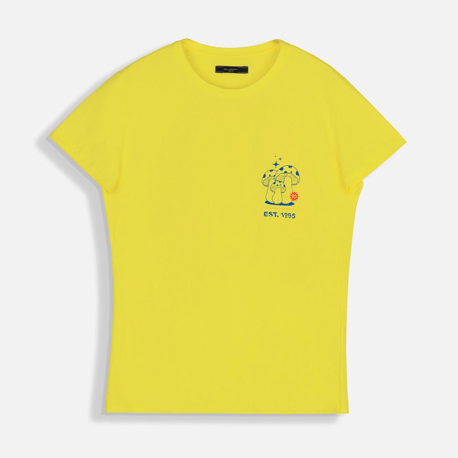 Camiseta Estampado Localizado Color Amarillo Claro Para Mujer
