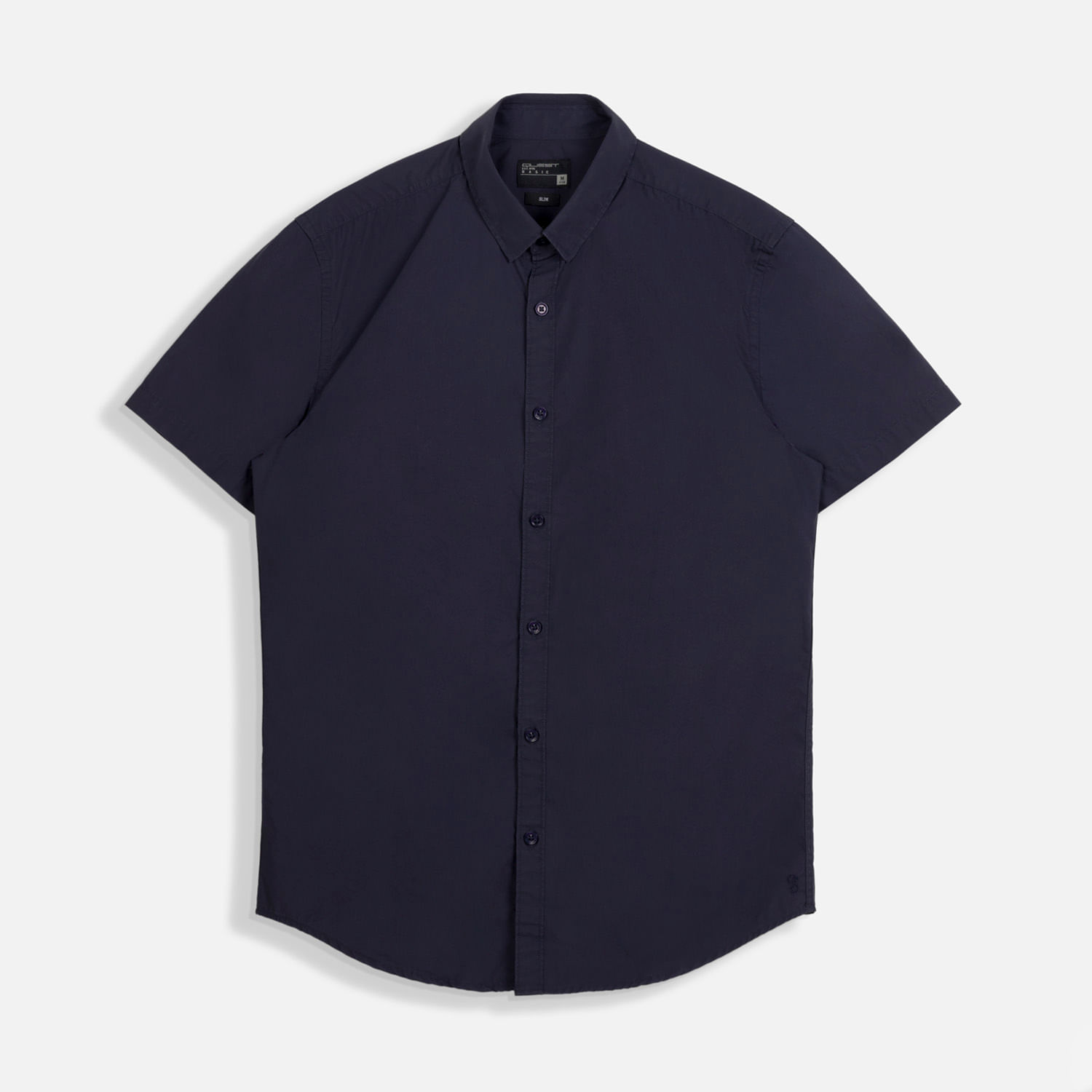Camisa Manga Corta Color Azul Noche Para Hombre