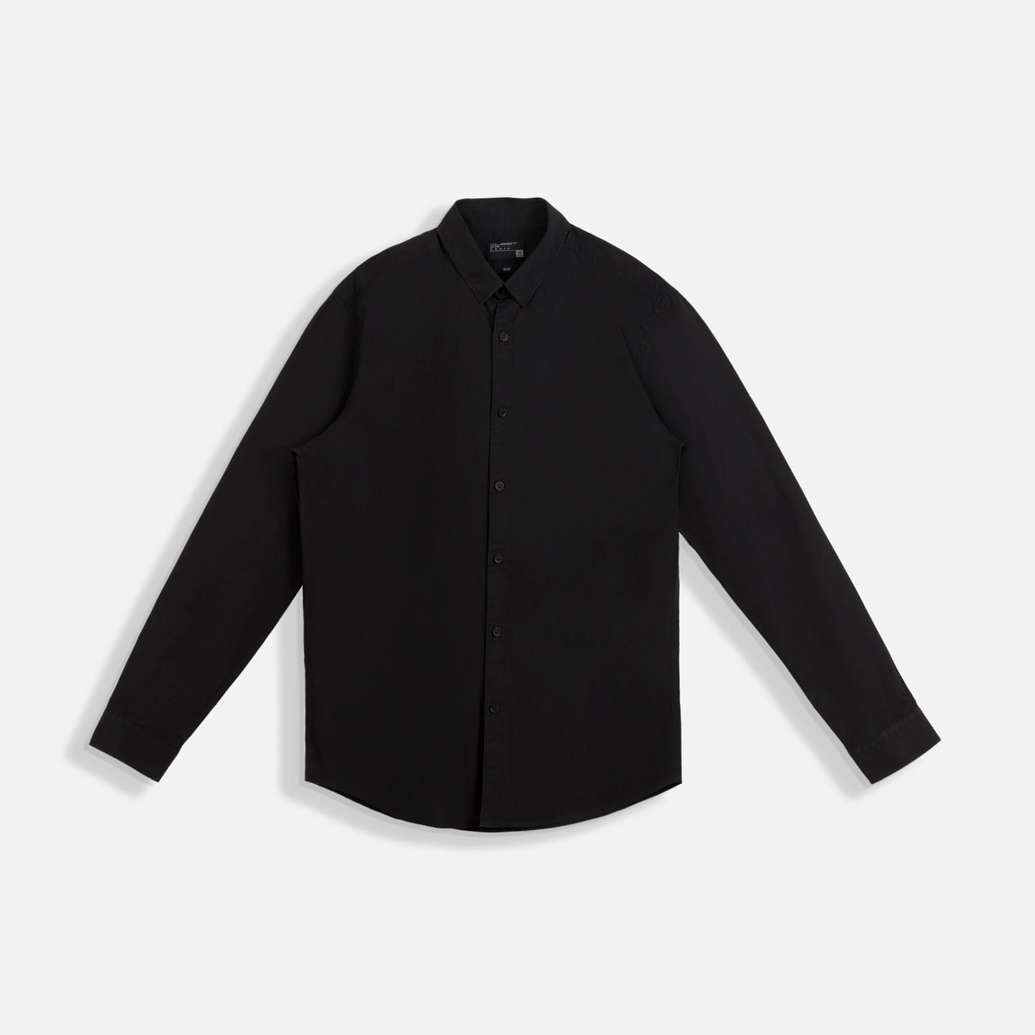 Camisa Manga Larga Color Negro Para Hombre
