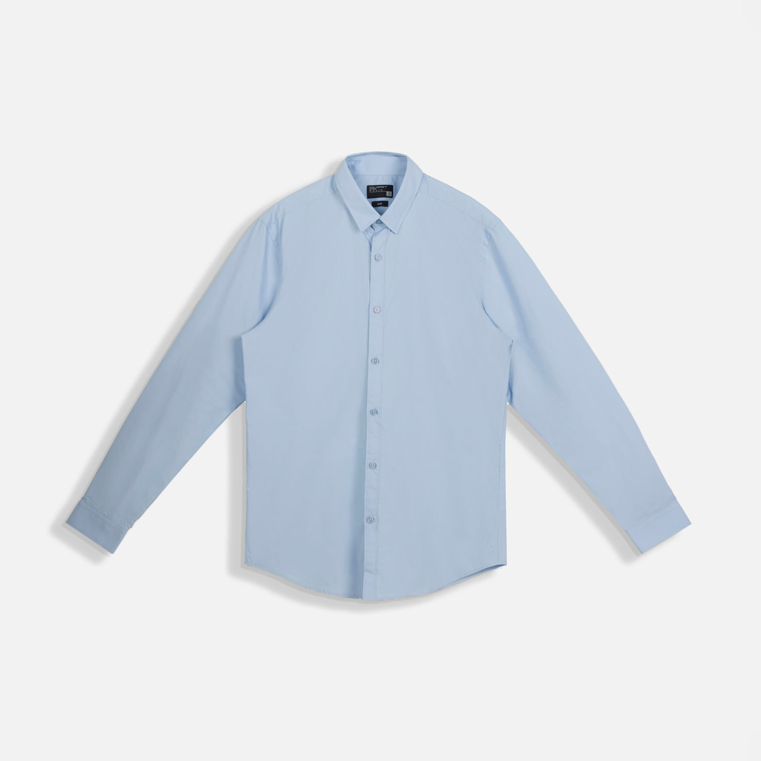 Camisa Manga Larga Color Azul Claro Para Hombre