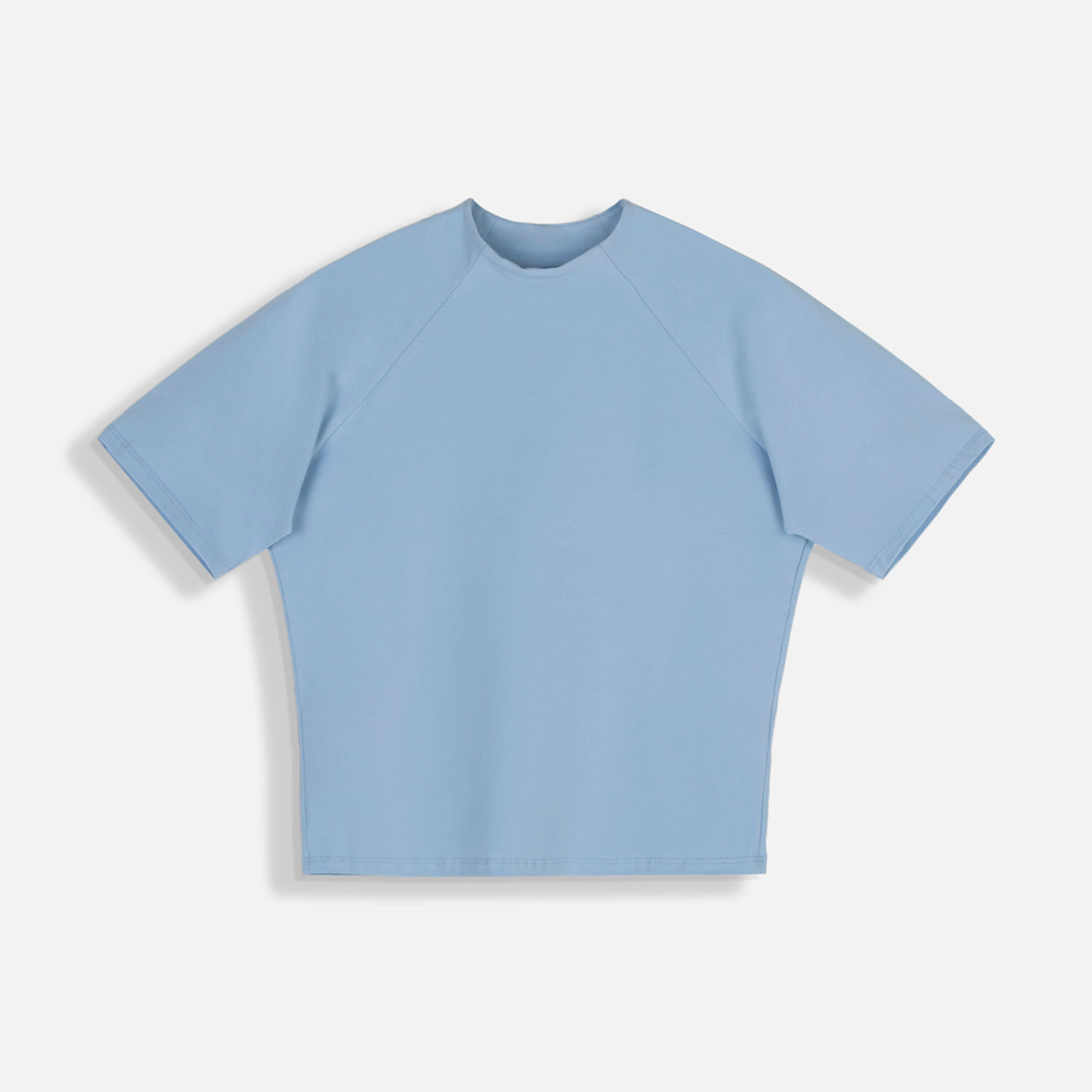 Camiseta Manga Corta Color Azul Chambray Para Mujer