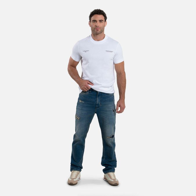 Jean Loose Color Azul Medio Para Hombre