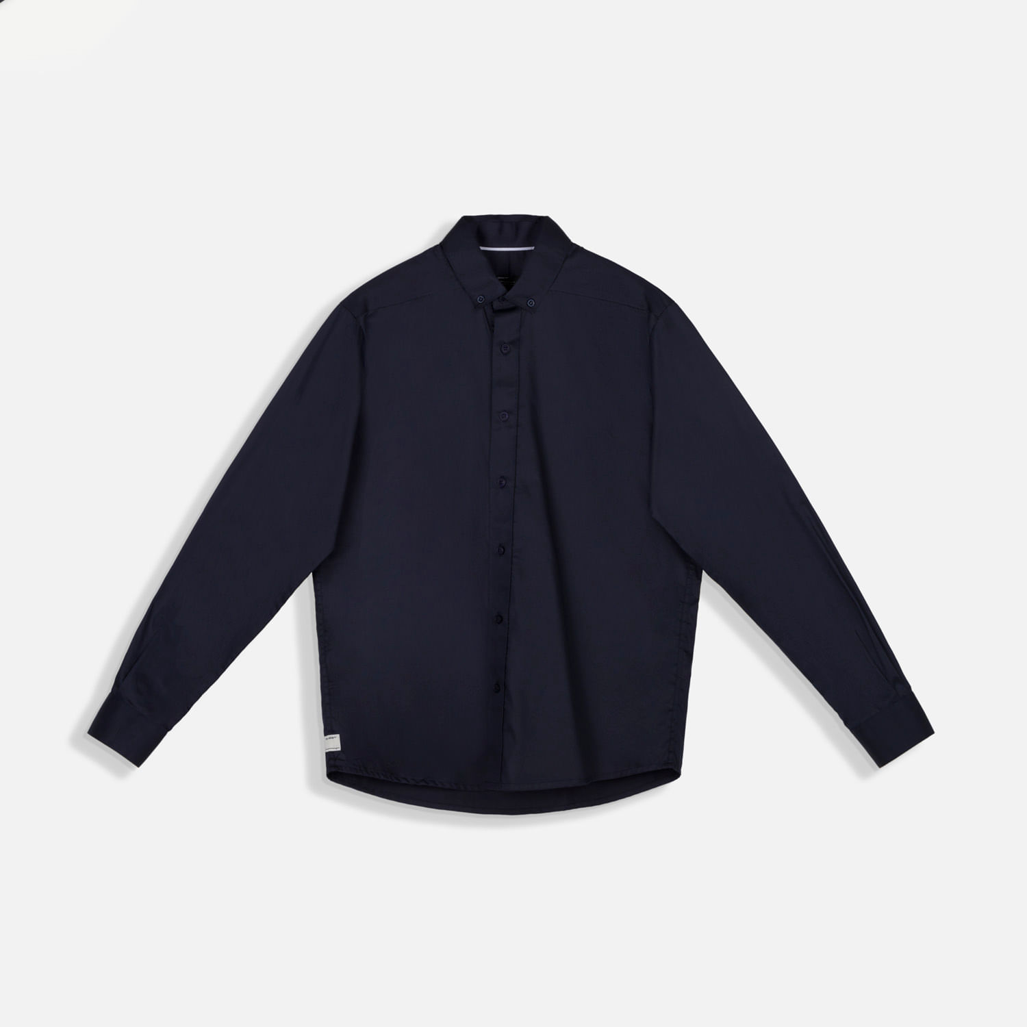 Camisa Manga Larga Color Azul Oscuro Para Hombre