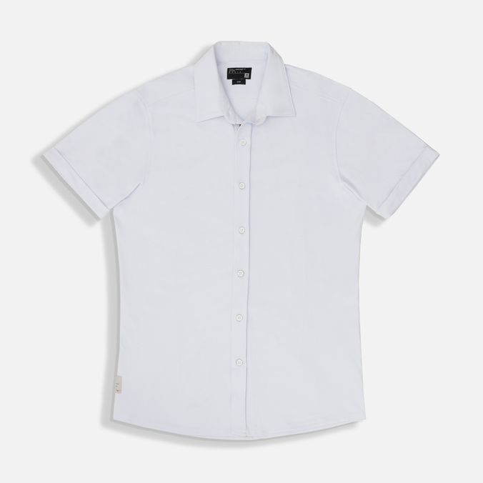 Camisa Manga Corta Color Blanco Blanco Para Hombre