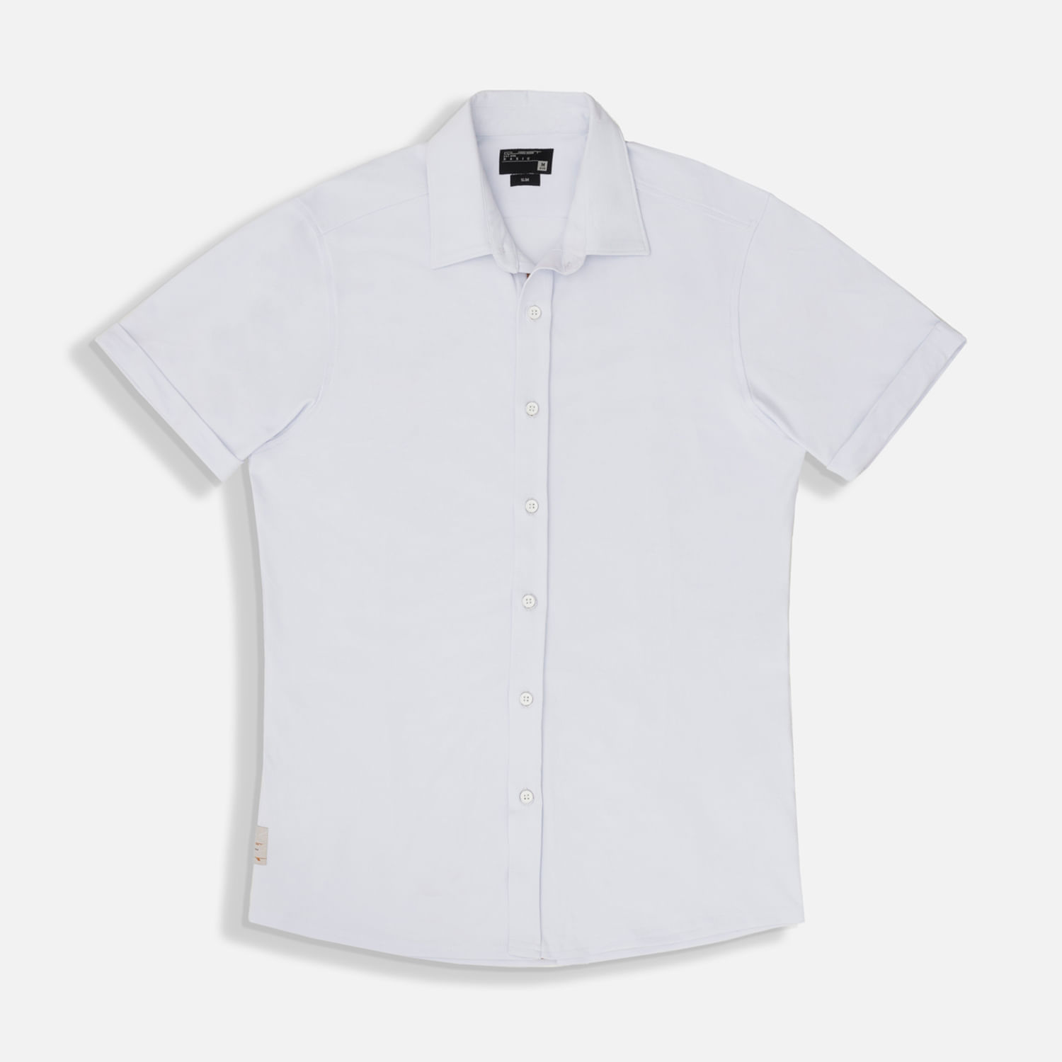 Camisa Manga Corta Color Blanco Blanco Para Hombre