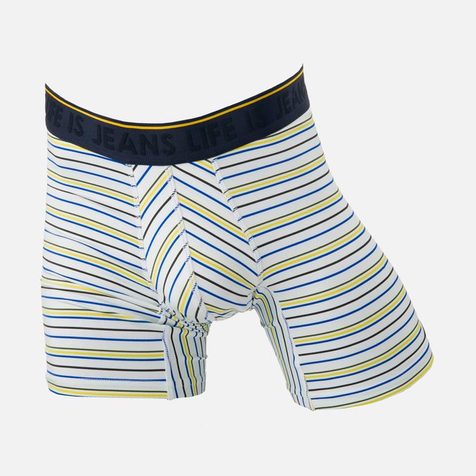 Ropa Interior Boxer Color Blanco Multirayas Para Hombre