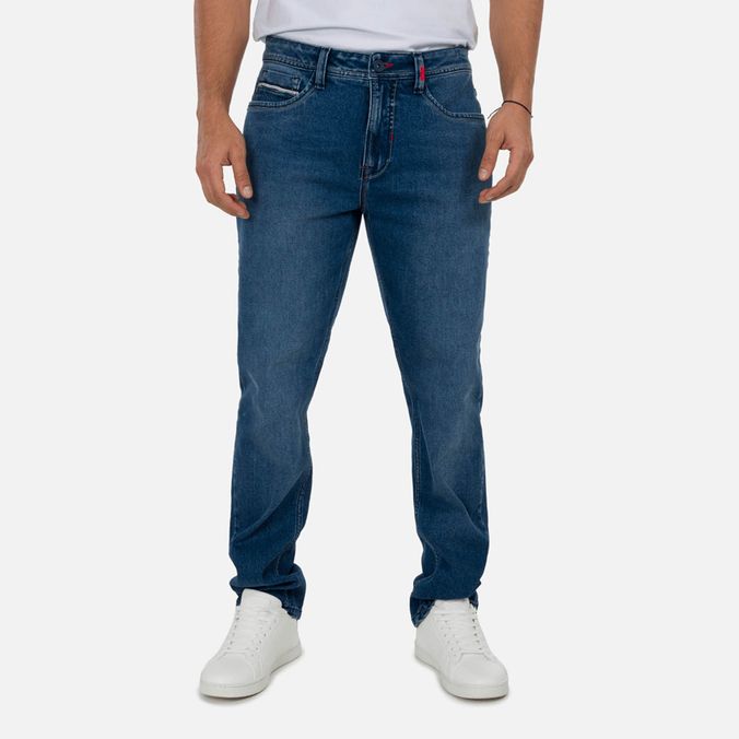 Jean Regular Color Azul Medio Para Hombre