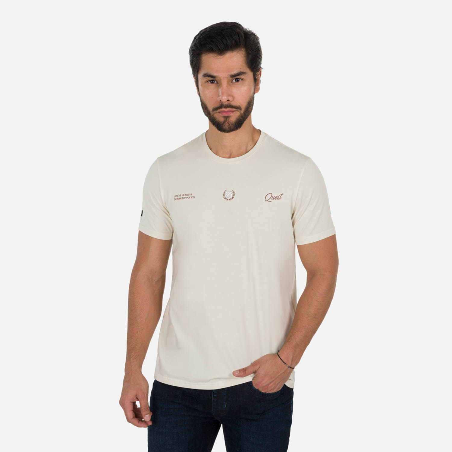 Camiseta Premium Manga Corta Color Whitecap Gray Para Hombre