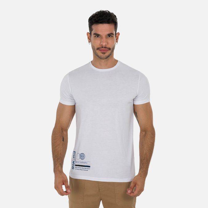 Camiseta Estampado Localizado Color Blanco Para Hombre