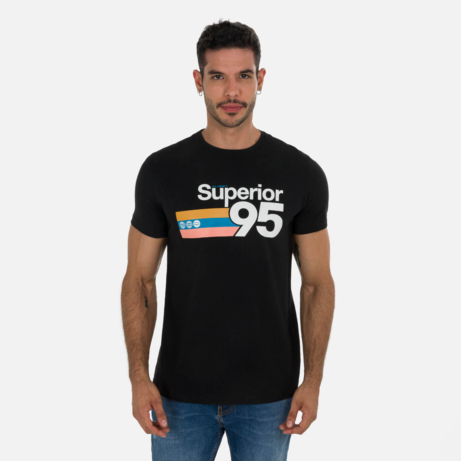 Camiseta Estampado Localizado Color Negro Para Hombre