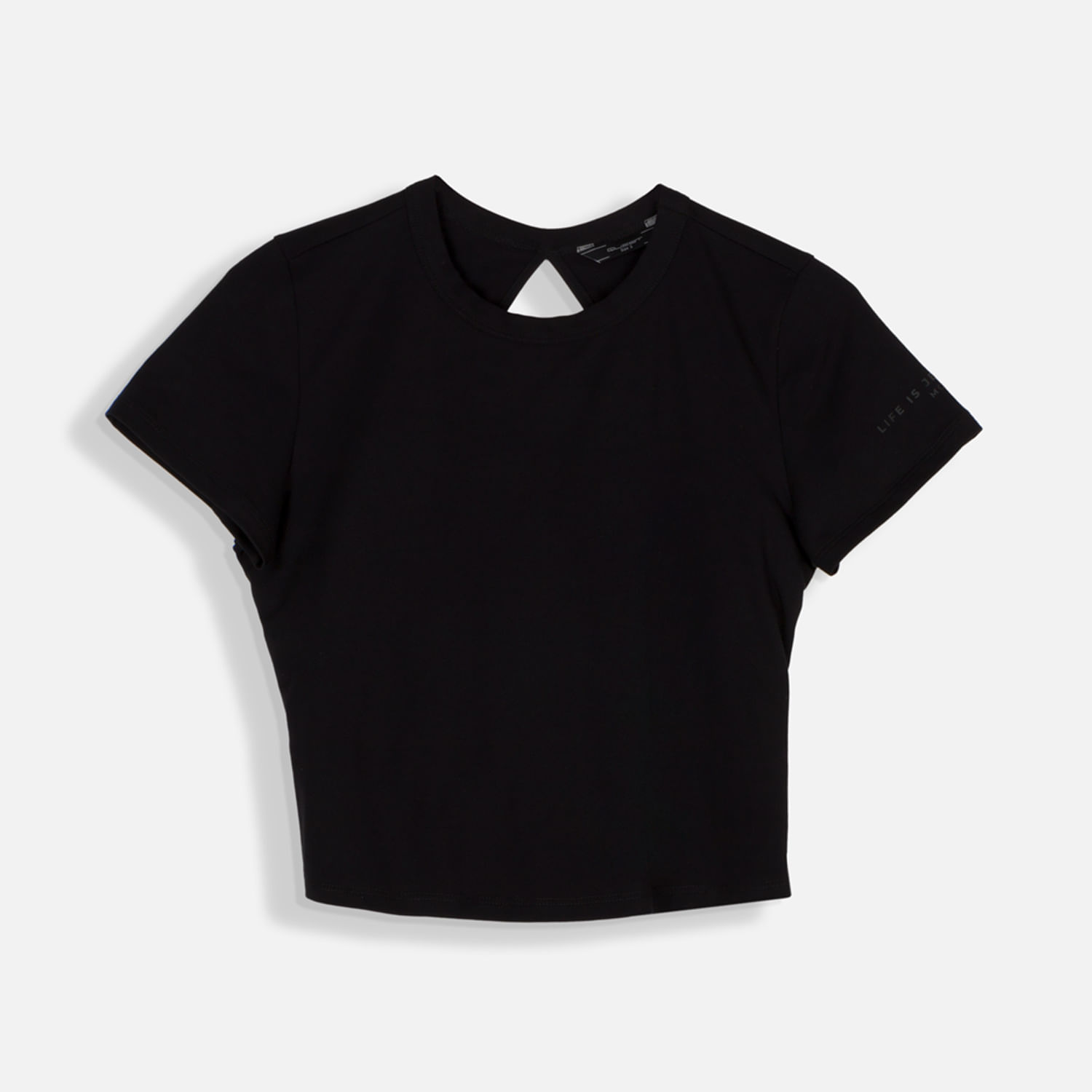 Camiseta Manga Corta Color Negro Para Mujer