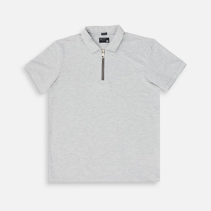 Polo Manga Corta Color Gris Jaspe Para Hombre