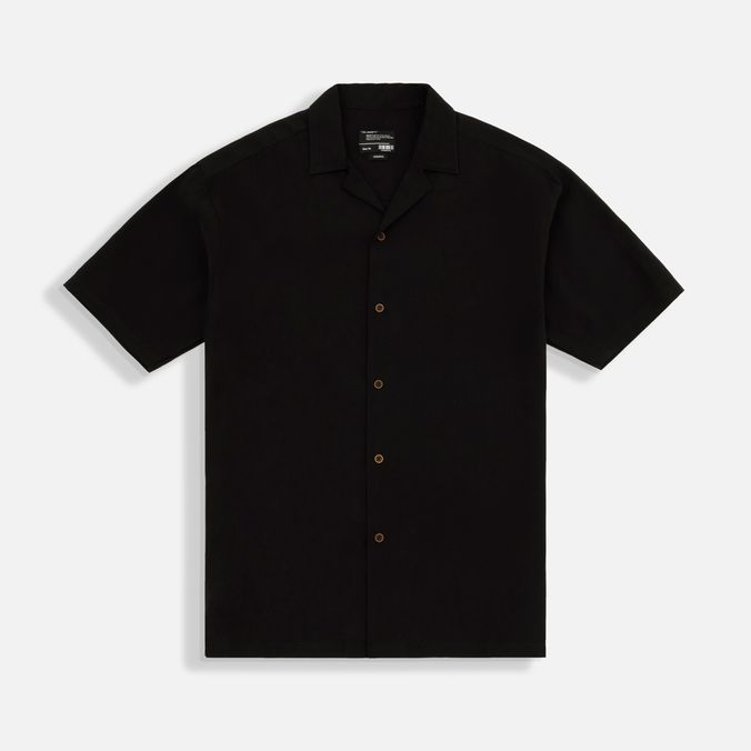 Camisa Manga Corta Color Negro Para Hombre