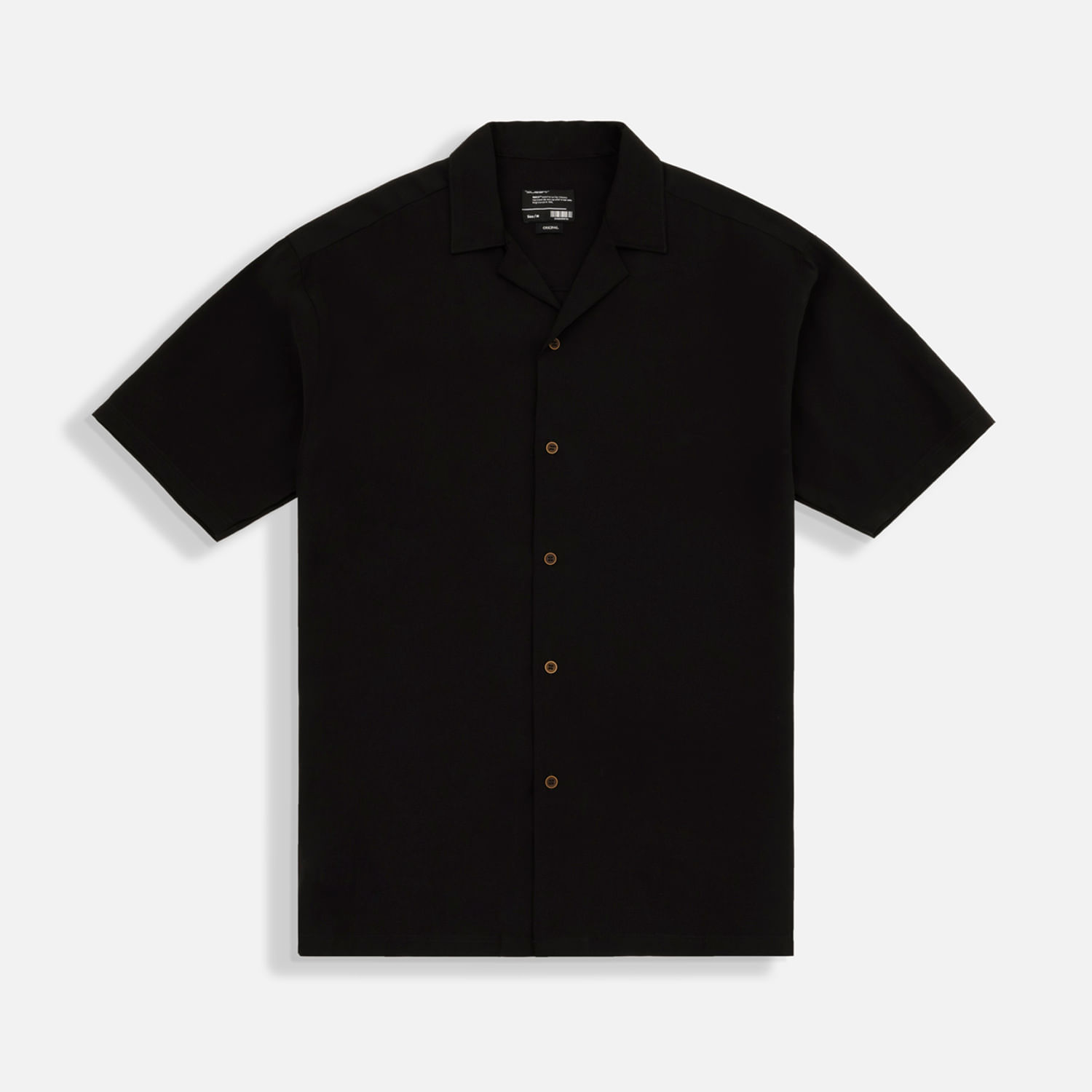 Camisa Manga Corta Color Negro Para Hombre