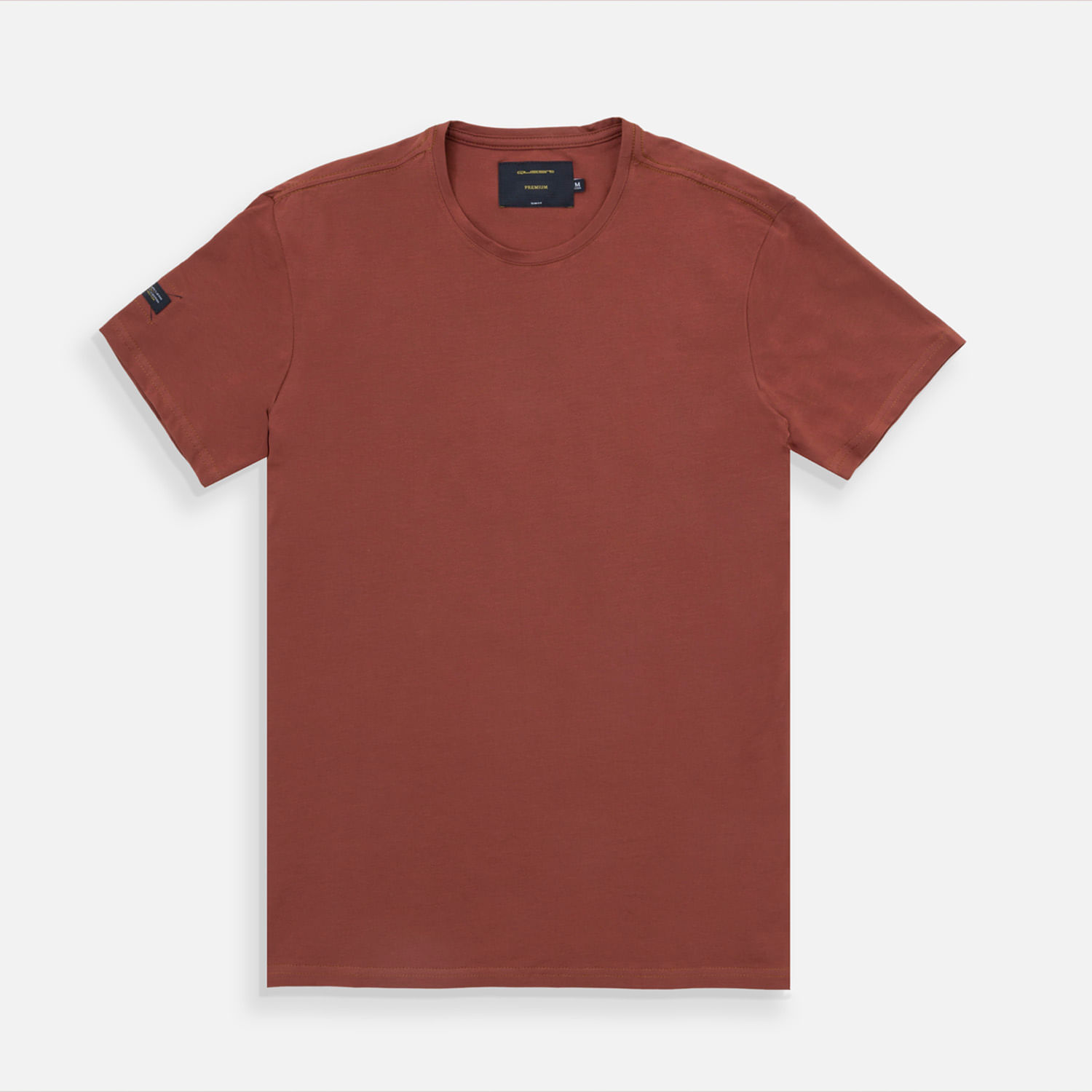 Camiseta Slim Manga Corta Color Brunette Para Hombre