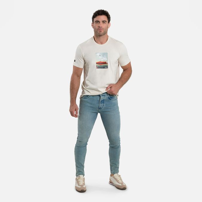 Jean Skinny Color Azul Claro Para Hombre