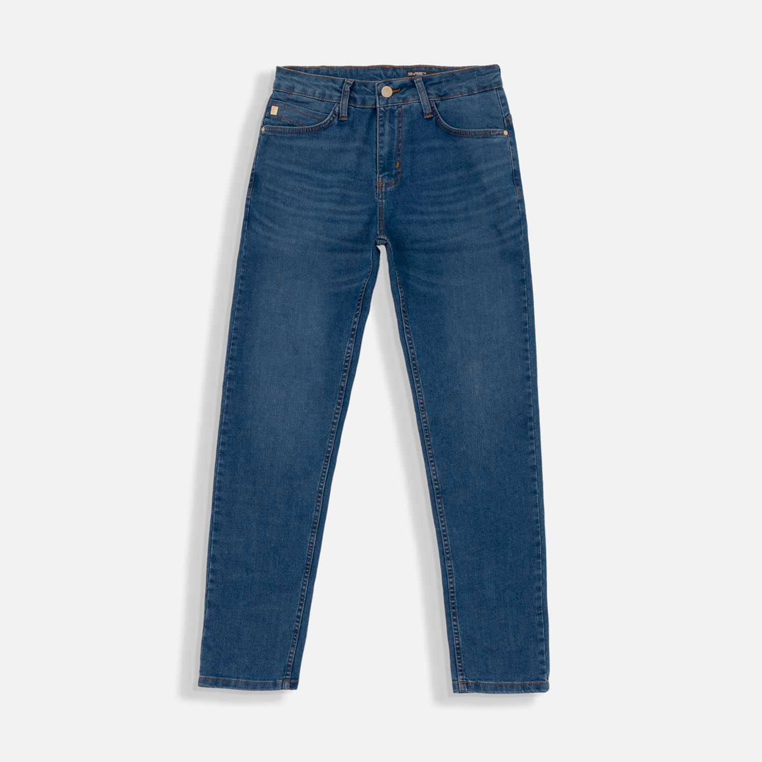 Jean Slim Color Azul Medio Para Hombre