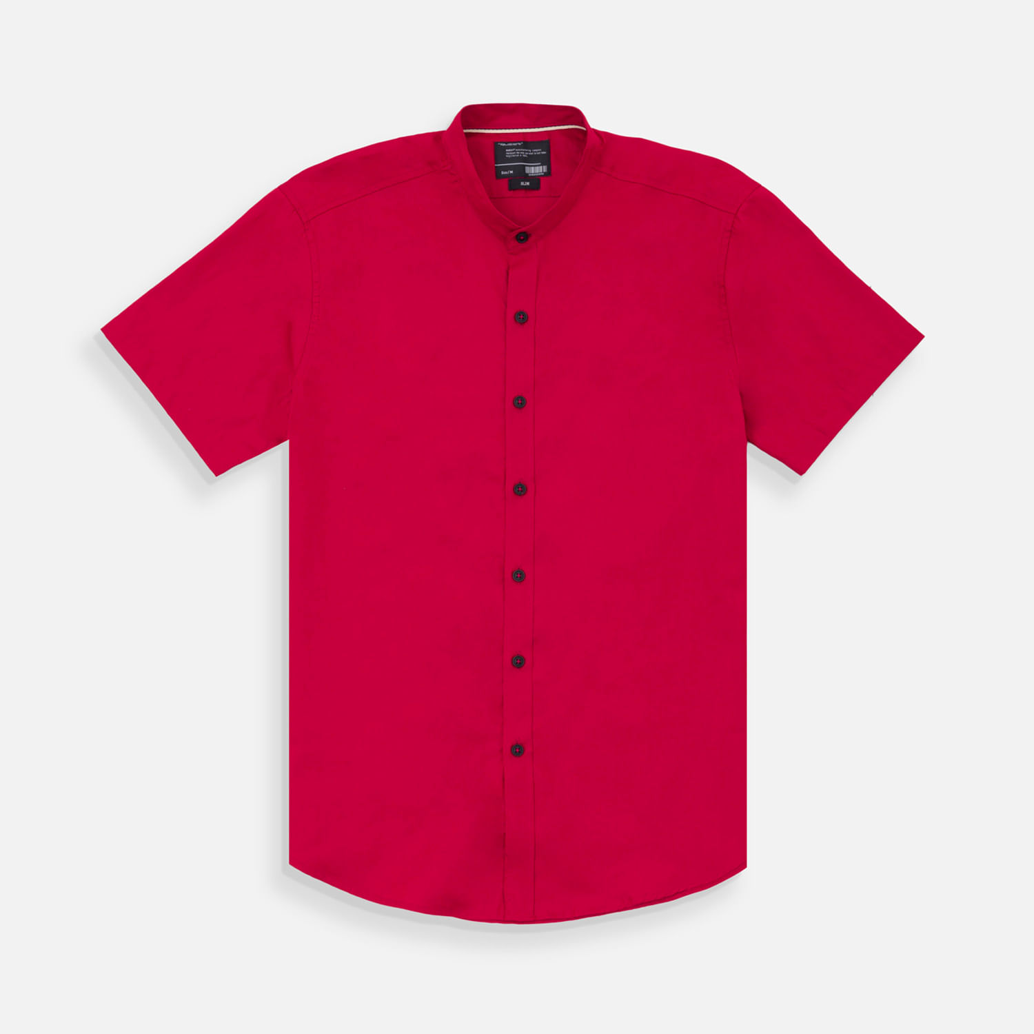 Camisa Manga Corta Color Rojo Piedra Para Hombre