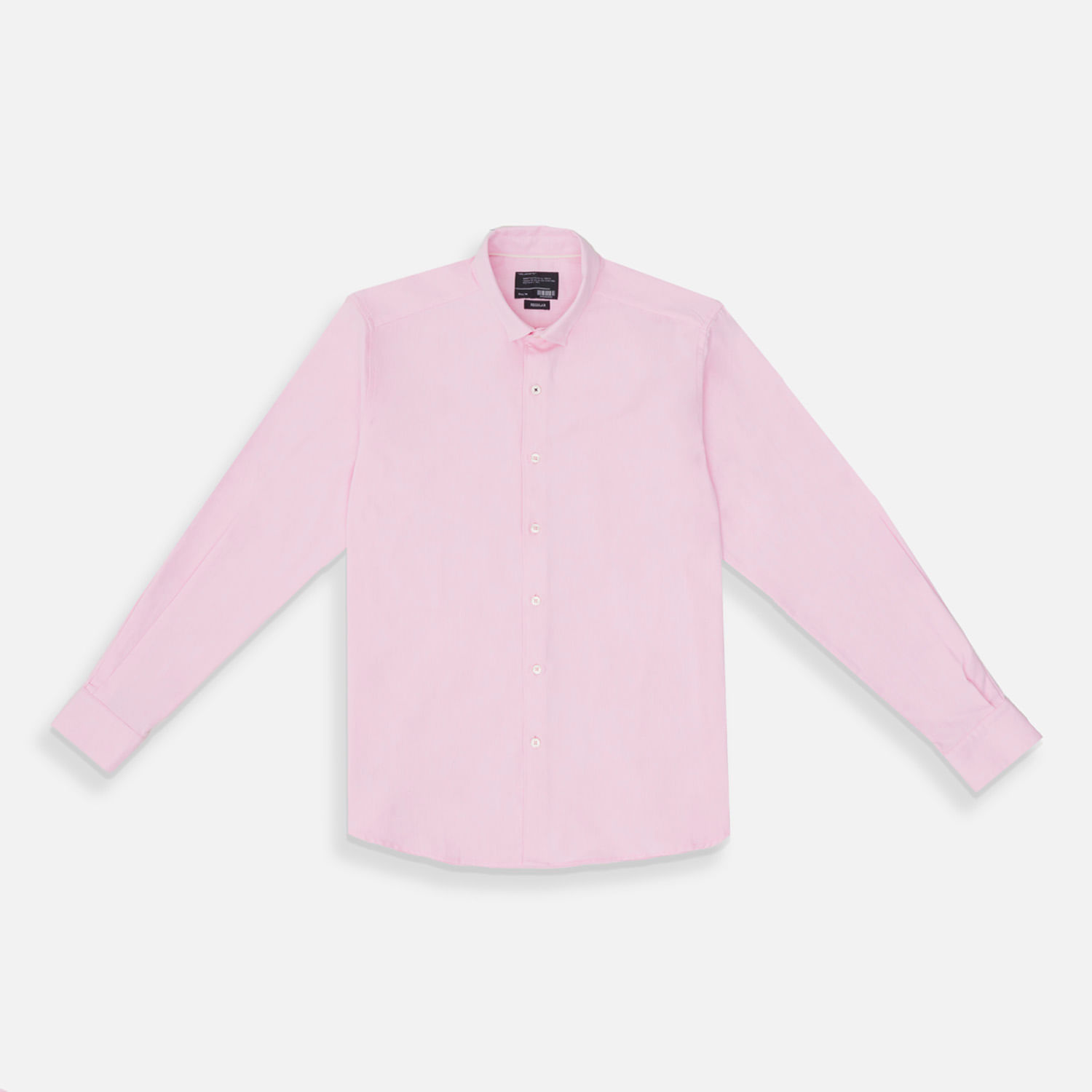 Camisa Manga Larga Color Rosado Para Hombre